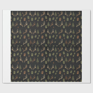 Whitetail Deer Antler Hunting Wrapping Paper