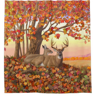 Whitetail Deer Autumn Maple Tree