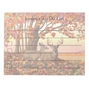 Whitetail Deer Autumn Maple Tree Notepad