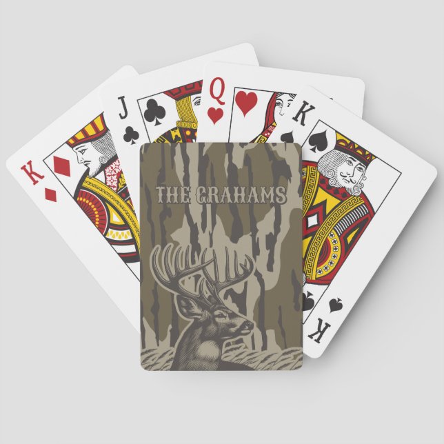 Whitetail Deer Bottomland Camo Deer Hunting Camo Playing Cards (Back)