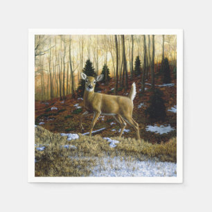 Whitetail Deer Doe in Autumn Forest Napkin