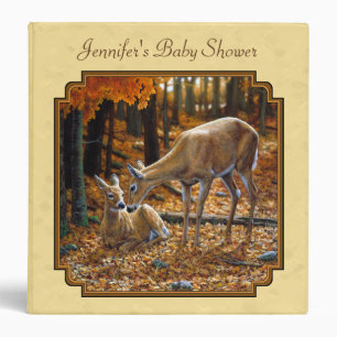 Whitetail Deer Fawn & Doe Yellow Binder