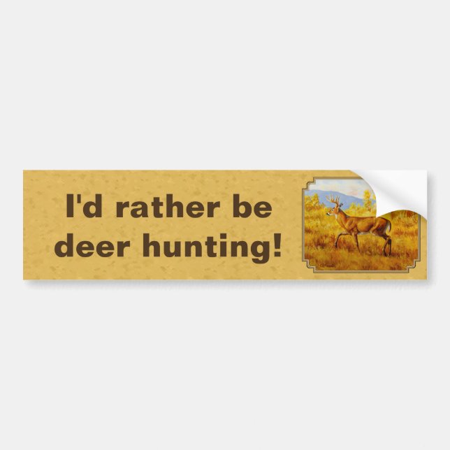 Whitetail Deer Golden Aspen Woods Bumper Sticker (Front)