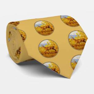 Whitetail Deer Golden Aspen Woods Tie
