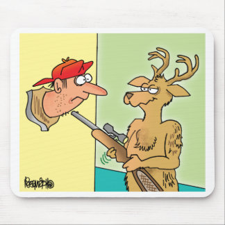 Whitetail Deer Hunter Cartoon Mousepad