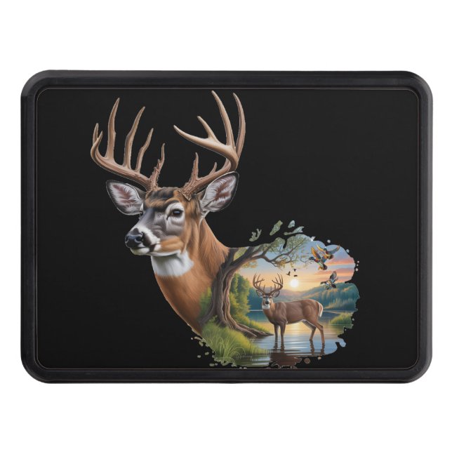 Whitetail Deer Hunting Hitch Cover, Duck Hunting Trailer Hitch Cover (Front)