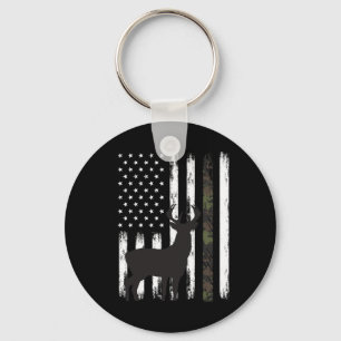 Whitetail Deer Hunting Hunter Gifts Buck Camo Amer Keychain