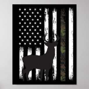 Whitetail Deer Hunting Hunter Gifts Buck Camo Amer Poster