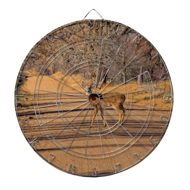 Whitetail Deer in a road  DART BOARD (Front)