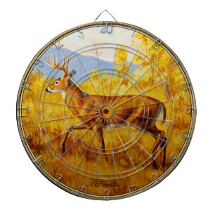 Whitetail Deer in Autumn Aspen Forest Dartboard
