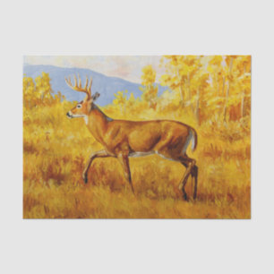 Whitetail Deer in Autumn Aspen Forest Tissue Paper