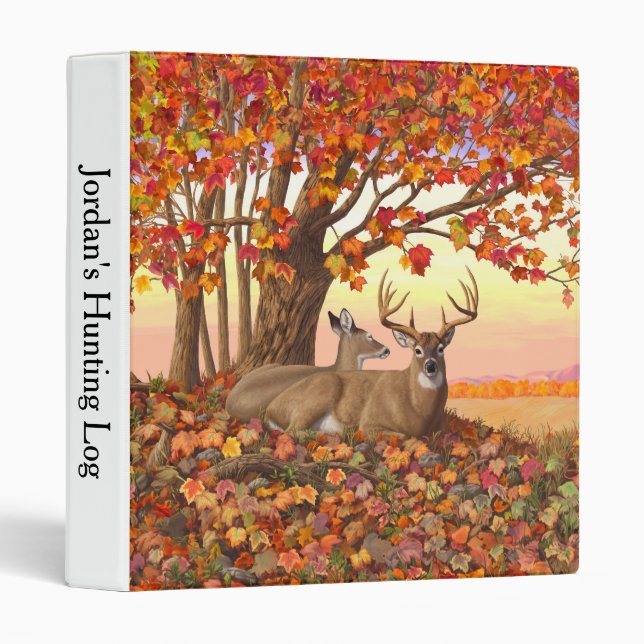 Whitetail Deer in Autumn New England Fall Colours Binder (Front/Spine)