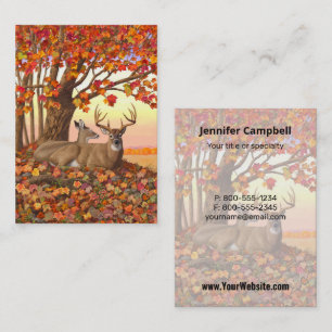 Whitetail Deer in Autumn New England Fall Colours Business Card
