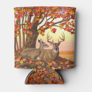 Whitetail Deer in Autumn New England Fall Colours Can Cooler