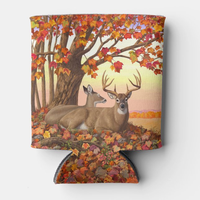 Whitetail Deer in Autumn New England Fall Colours Can Cooler (Front)