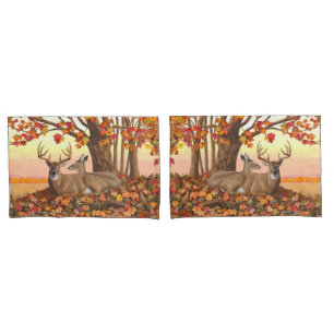 Whitetail Deer in Autumn New England Fall Colours Pillowcase