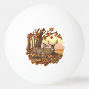 Whitetail Deer in Autumn New England Fall Colours Ping Pong Ball