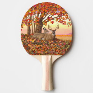 Whitetail Deer in Autumn New England Fall Colours Ping Pong Paddle