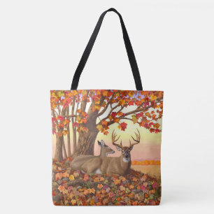 Whitetail Deer in Autumn New England Fall Colours Tote Bag
