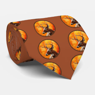 Whitetail Deer in Autumn Reddish Brown Tie