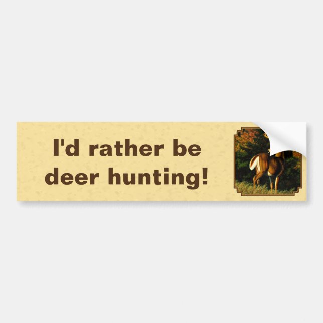 Whitetail Deer Monster Buck Yellow Bumper Sticker (Front)