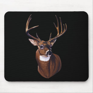 Whitetail Deer Portrait Antlers Wildlife Animal Gr Mouse Pad