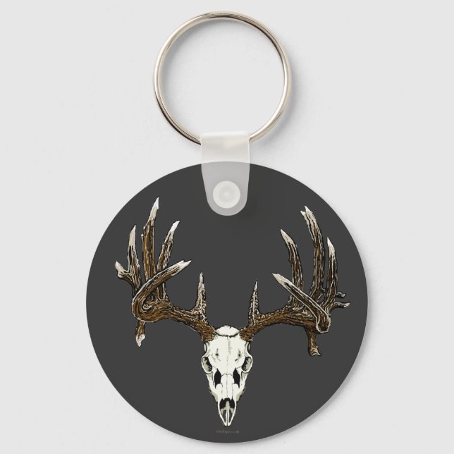 Whitetail deer skull 1 keychain (Front)