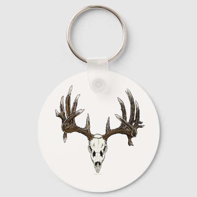 Whitetail deer skull 1 keychain (Front)