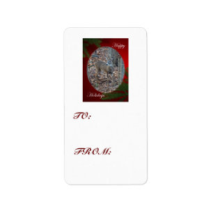 Whitetail Deer Spike Buck Happy Holidays Gift Tag