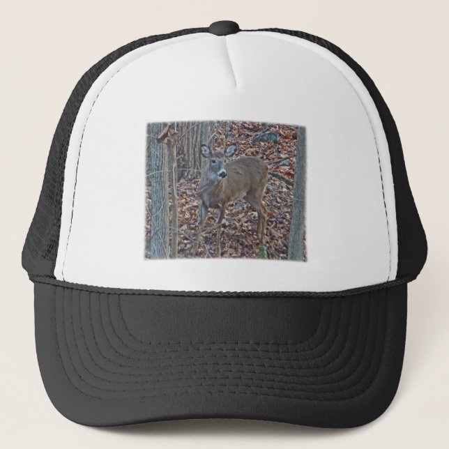 Whitetail Deer Spike Buck Series Trucker Hat (Front)