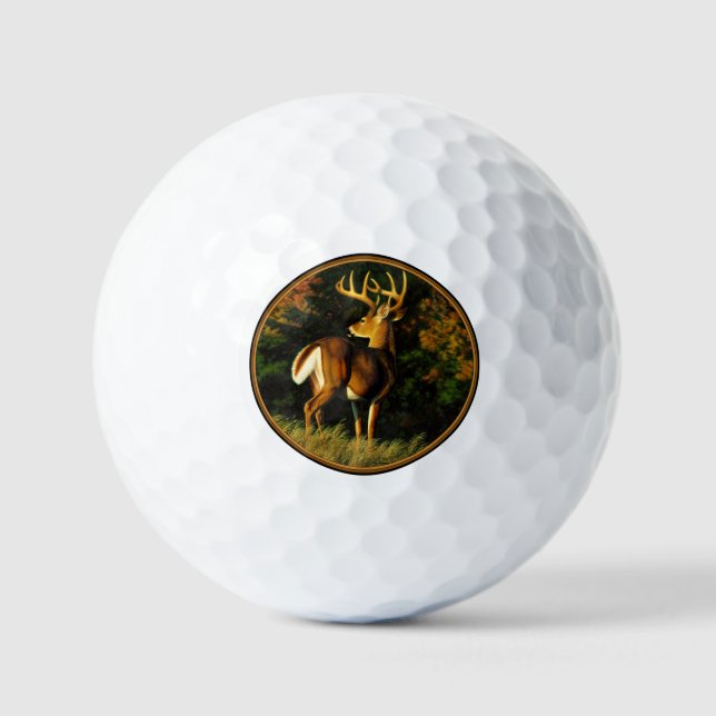 Whitetail Deer Trophy Buck Hunting Golf Balls (Front)