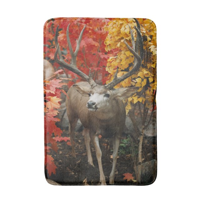 Whitetail In Autumn Bath Mat (Front Vertical)