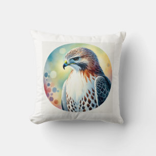 Whitetailed Hawk 100724AREF125 - Watercolor Throw Pillow