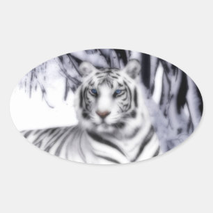 WhiteTiger Oval Sticker