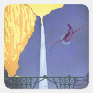 Whitewall Falls Illustration Square Sticker