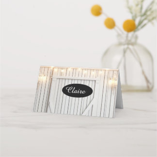 Whitewash Farmhouse Lights Table Place Card