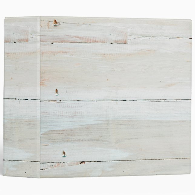 Whitewashed Barn Wood White Woodgrain Binder (Front/Spine)