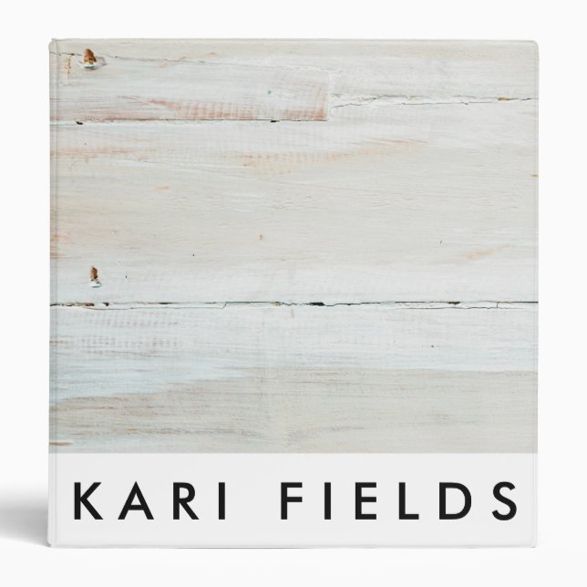 whitewashed Barn Wood White Woodgrain Binder (Front)