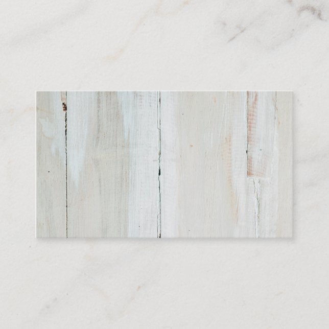 Whitewashed Barn Wood White Woodgrain Business Card (Front)