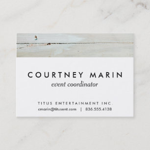 whitewashed Barn Wood White Woodgrain Business Card