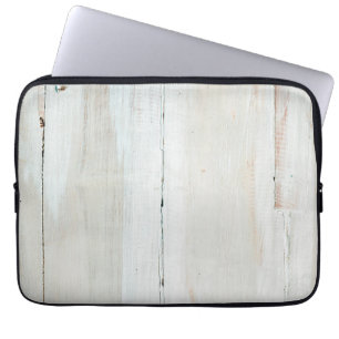 Whitewashed Barn Wood White Woodgrain Laptop Sleeve