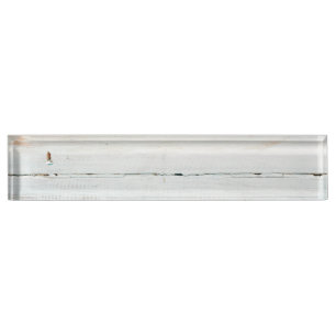 Whitewashed Barn Wood White Woodgrain Nameplate