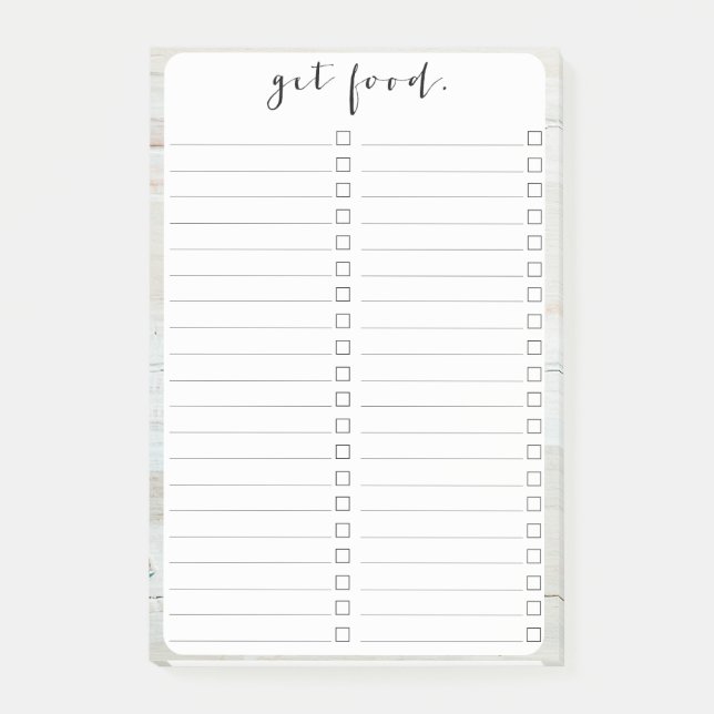 whitewashed Barn Wood White Woodgrain Post-it Notes (Front)