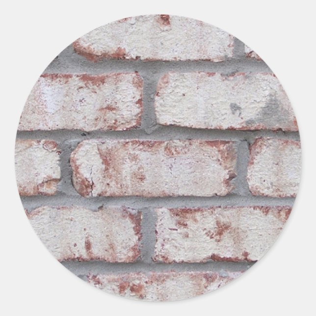 Whitewashed Brick Wall Classic Round Sticker (Front)