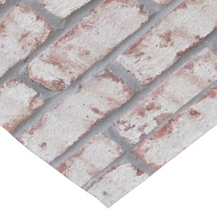Whitewashed Brick Wall Short Table Runner