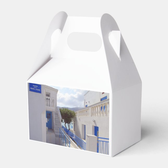 Whitewashed houses favor box (Front Side)