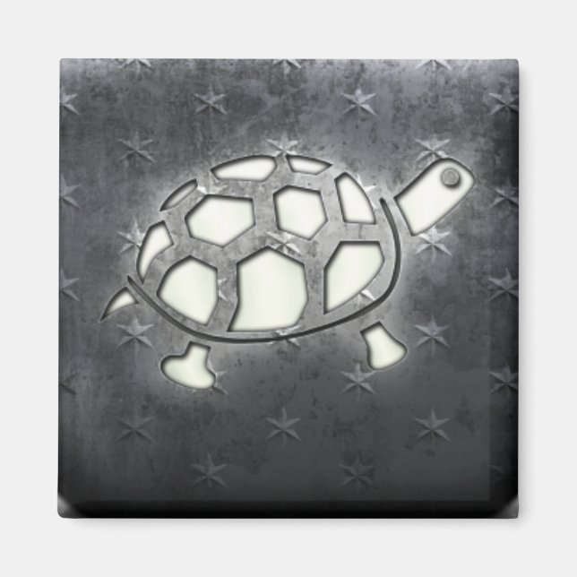 Whitewashed Turtle Magnet (Front)