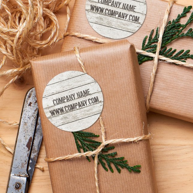 Whitewashed Wood Carpentry handyman construction Classic Round Sticker (Creator Uploaded)