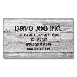 Whitewashed Wood Carpentry handyman construction Magnetic Business Card