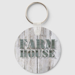 whitewashed wood western country farmhouse keychain